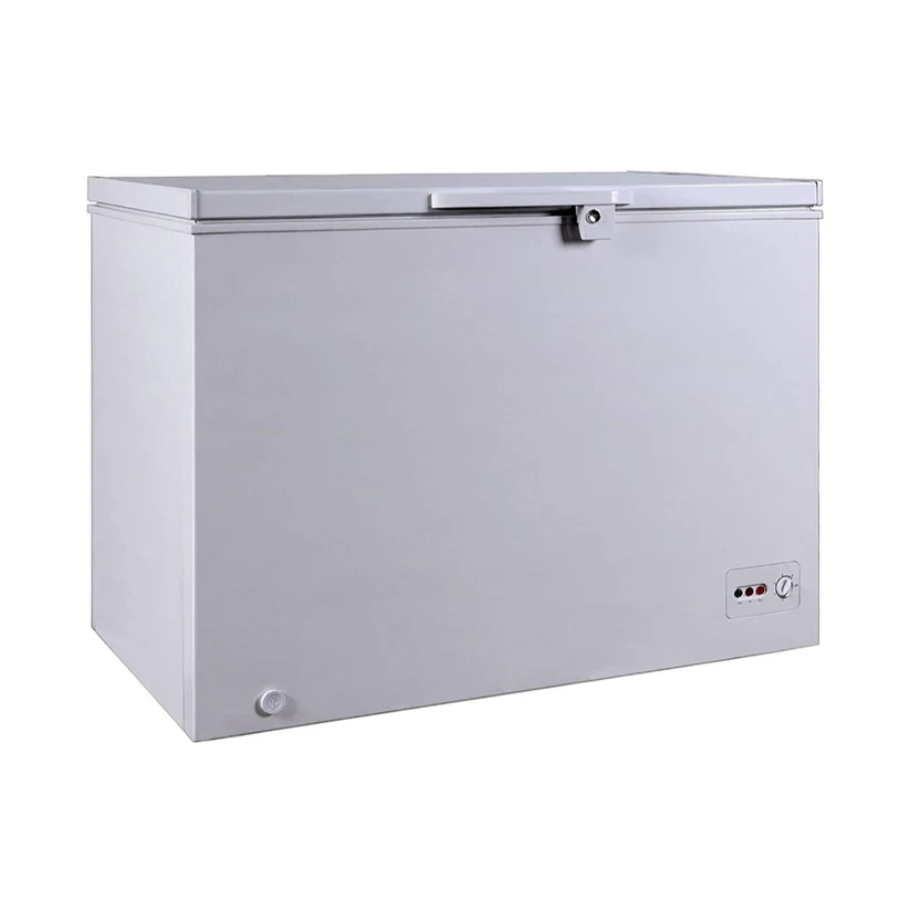 Akai 225 Liters Single Chest Freezer With External Condenser, Lock & Key, Wheels For Easy Movement 73X55X86Cms ?CFMA-225CE-AR6 INSIDE ALUMINIUM